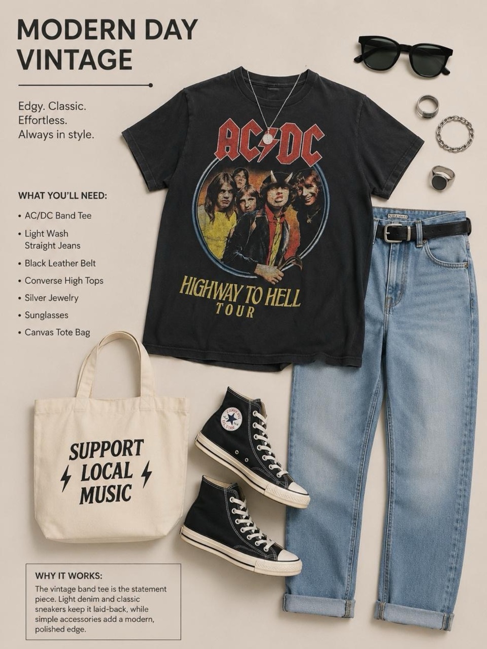 AC/DC Black and Red Graphic Tshirt